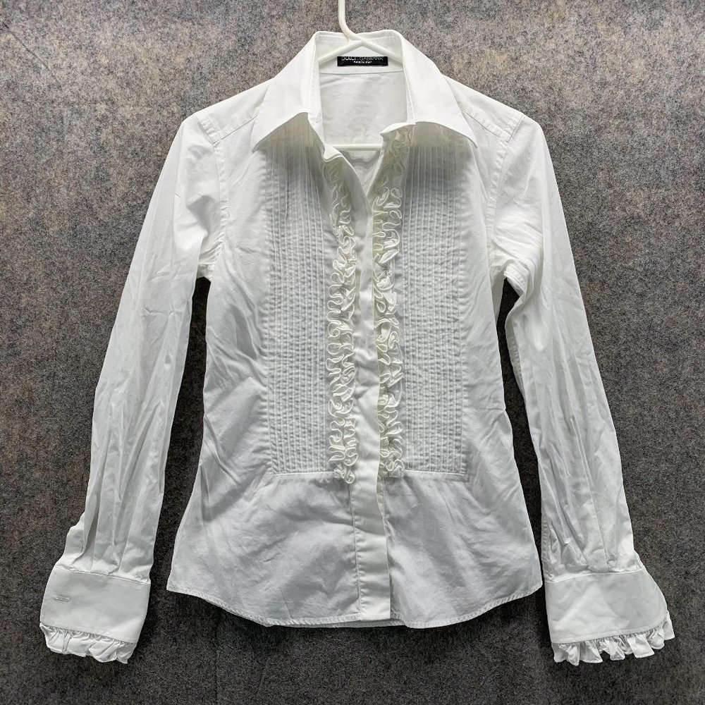 Dolce & Gabbana Shirt Women 38 Ladies White Casual Button Down Outdoors